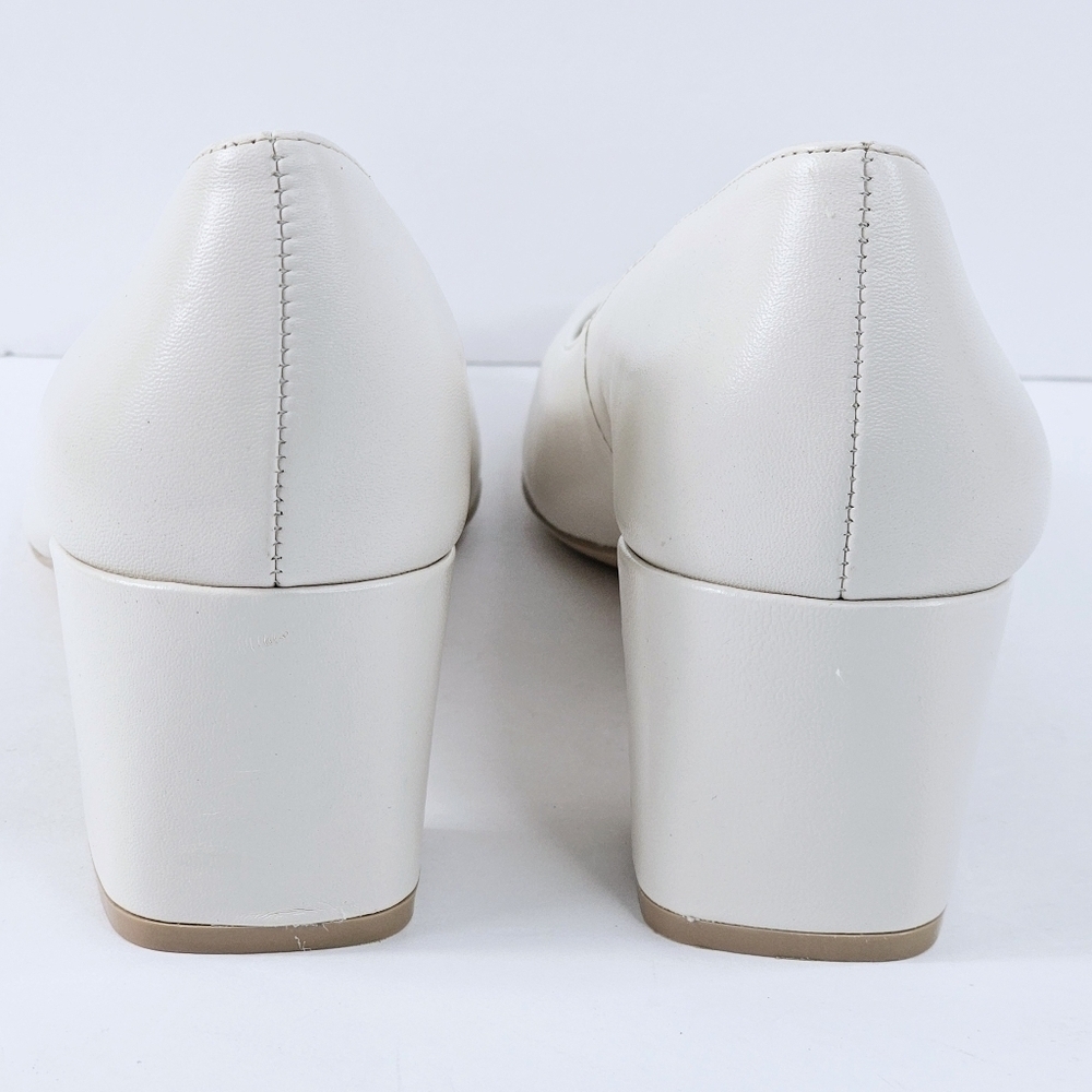 New! Naturalizer Karina Pump Leather Chunky Block Heel Square Toe Shoes. - Picture 8 of 16